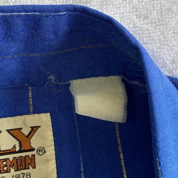 Vintage Ely Cattleman Western Pearl Snap Shirt Mens Size 16 Metallic Stripes - Picture 6 of 6